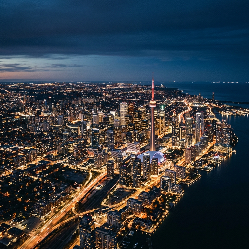 Aerial view of Greater Toronto Area neighborhoods served by NUBNB